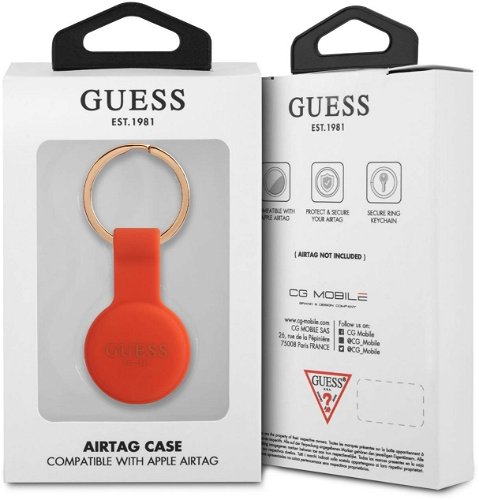 - Schlüsselanhänger Guess Schlüsselanhänger Liquid Logo Orange AirTag AirTag Classic Silicone