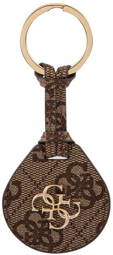 Guess PU Big 4G Flat Ring AirTag Case Brown - AirTag Key Ring - Main image