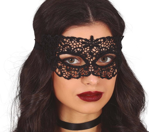 Black lace scarf - Carnival Mask - Main image