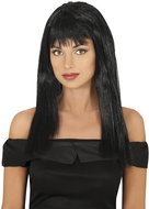 GUIRCA Černá dámská paruka dlouhé vlasy s ofinou - Paruka