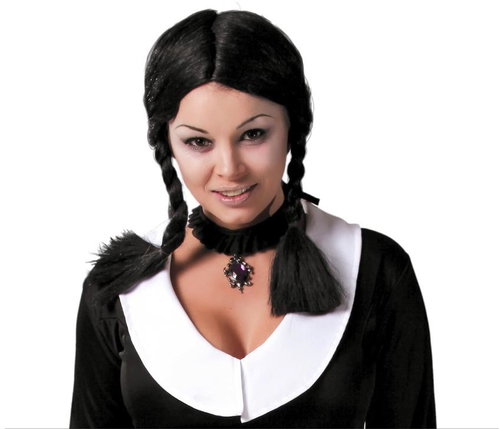 GUIRCA Ladies black wig with braid Wednesday - Wig - Main image