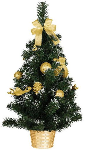Guirma Vánoční dekorace stromeček, 60 cm, zlaté ozdoby - Christmas Tree - Main image