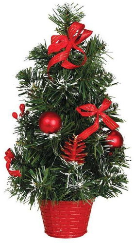 Guirma Vánoční dekorace stromeček, 40 cm, červené ozdoby - Christmas Tree - Main image