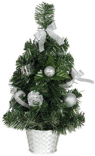 Guirma Vánoční dekorace stromeček, 30 cm, stříbrné ozdoby - Christmas Tree - Main image