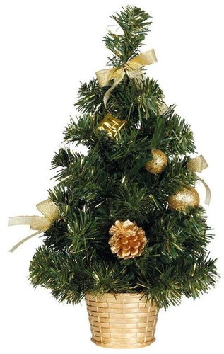 Guirma Vánoční dekorace stromeček, 30 cm, zlaté ozdoby - Christmas Tree - Main image