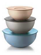 Guzzini 3pcs Set of Plastic Bowls with Lids, 28cm - Salad Bowl