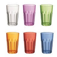 Guzzini Set of High Plastic Cups 420ml, Mix of Colours - Glass Set
