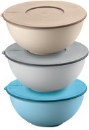 Guzzini KITCHEN ACTIVE DESIGN Set of 3 Plastic Bowls with Lid, 16cm - Salad Bowl