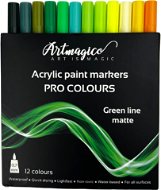 Artmagico Pro Green Line akrylové fixky, zelené odtiene, 12 ks - Popisovače