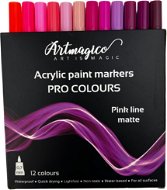 Artmagico Pro Pink Line akrylové fixy, růžové odstíny, 12 ks - Markers