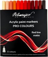 Artmagico Pro Red Line akrylové fixy, červené odstíny, 12 ks - Markers