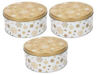Gastro Dóza na cukroví sněhové vločky kulatá 3 ks, 13,5 / 16,5 / 19,5 cm - Food Container Set
