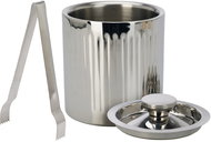 Gastro Double wall ice bucket, fluted, with tongs, stainless steel - Ice Bucket
