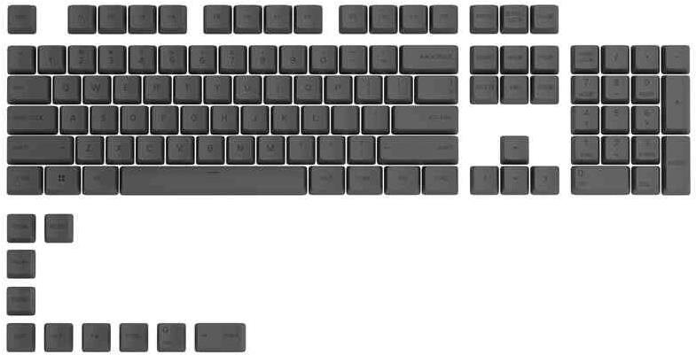 Glorious GPBT Keycaps - 114 PBT, ANSI, US-Layout, Black Ash