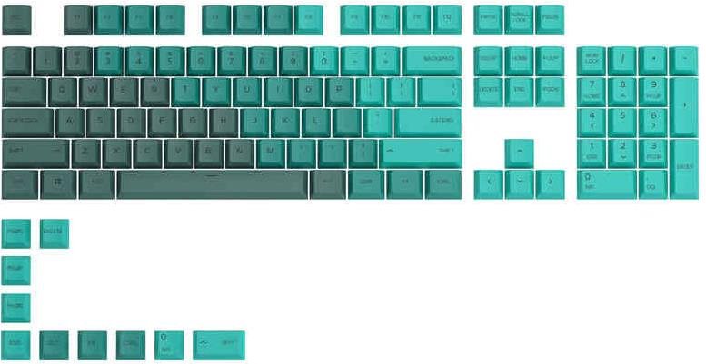 Glorious GPBT Keycaps - 114 PBT, ANSI, Rain Forest - US INTL