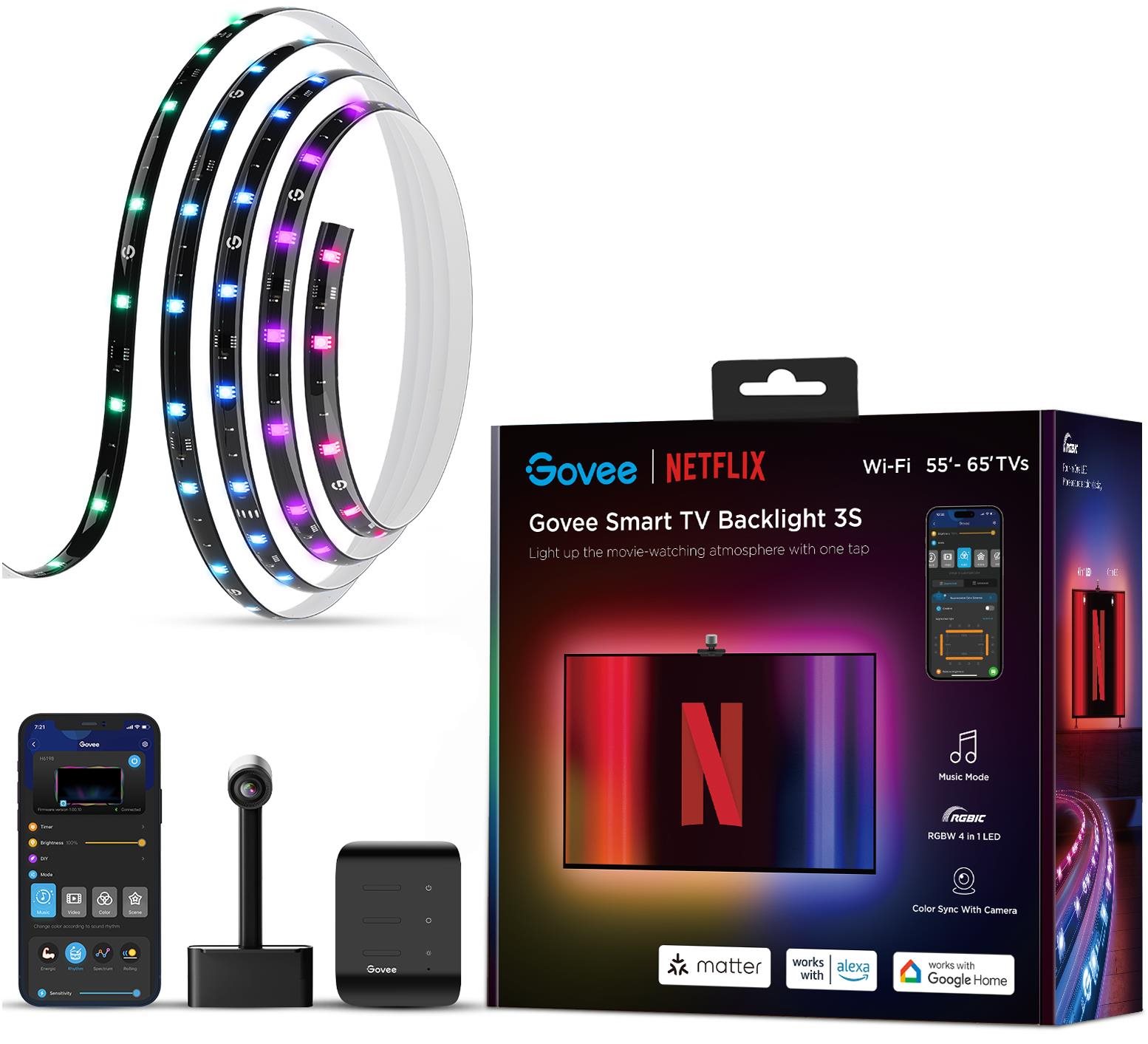 Govee Backlight 3S Netflix TV 55-65 SMART LED RGBICW háttérvilágítás