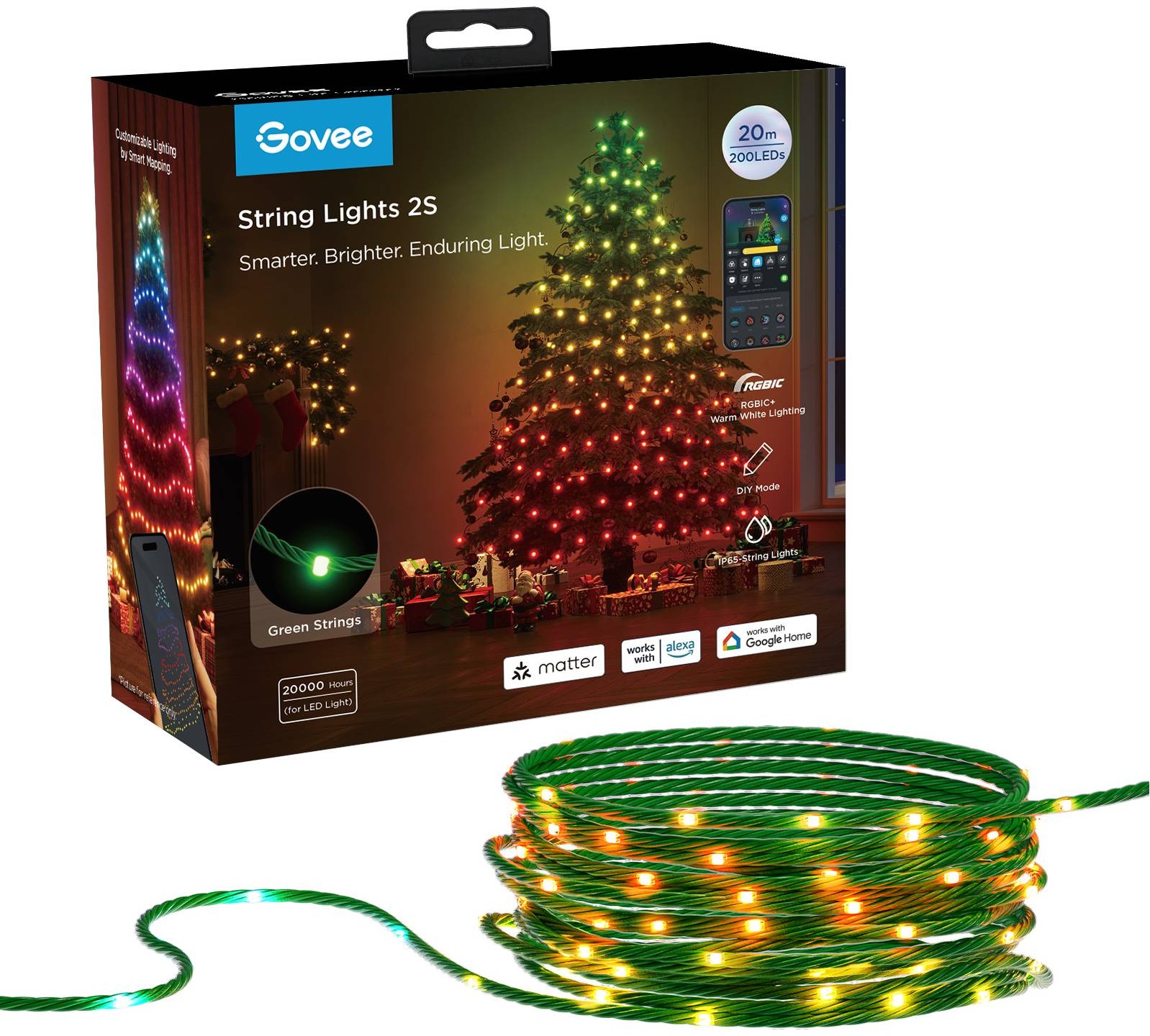 Govee RGBW Christmas String Lights Matter, 20 m