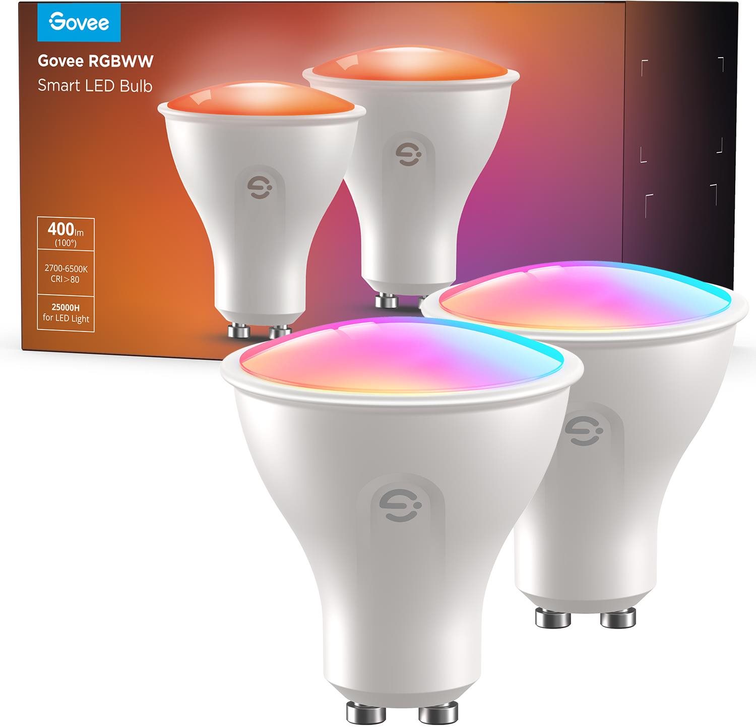 Govee Smart RGBWW 4,8 W-50 W, 400 lm GU10 Long Life, 2 db