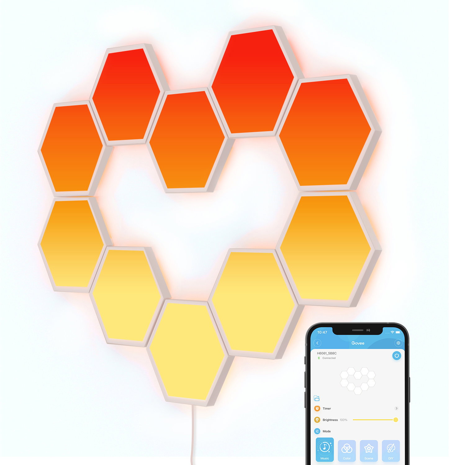 Govee RBIC Glide Hexa Fénypanel, 10 db