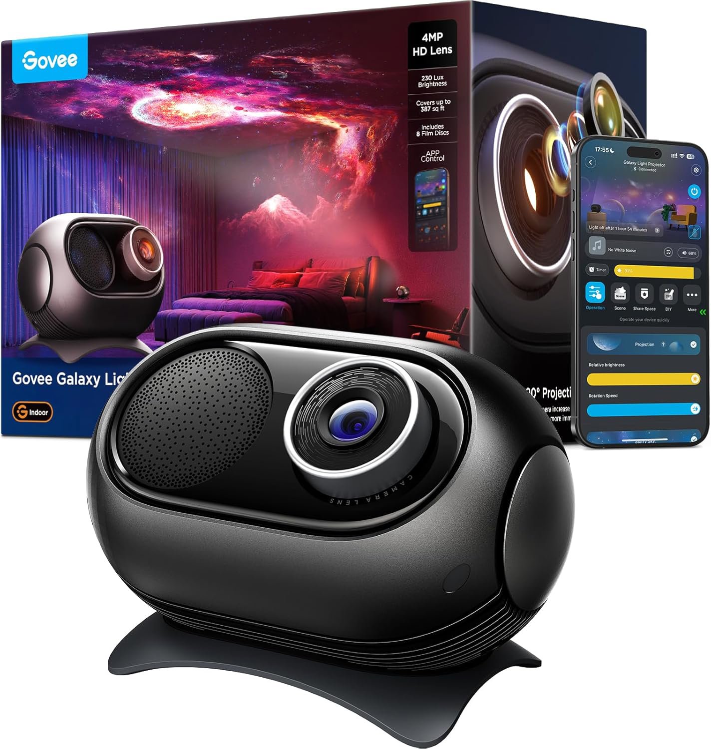 Govee Galaxy Light Projector 2 Pro Matter hangszóróval