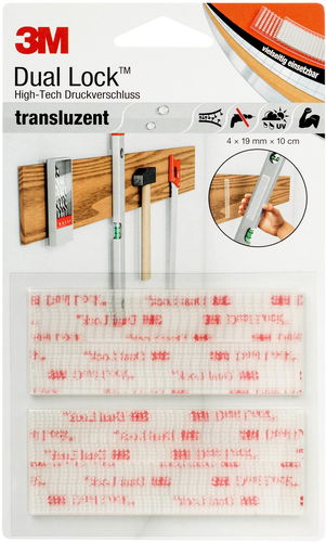 3M Dual-Lock™ samolepíci suchý zip SJ3560, transparentní, 4x 19mm x 10cm v blistru - Suchý zip - Hlavní obrázek