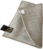 H&D Handkerchief with leather loop, beige, 23x23 cm - Oven Mitt