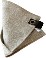 H&D Handkerchief with leather loop, beige, 23x23 cm - Oven Mitt
