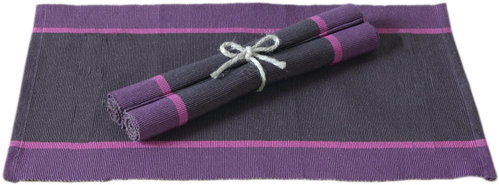 H&D Placemats 2 pcs, 30x45 cm, cotton and PES, purple - Placemat - Main image