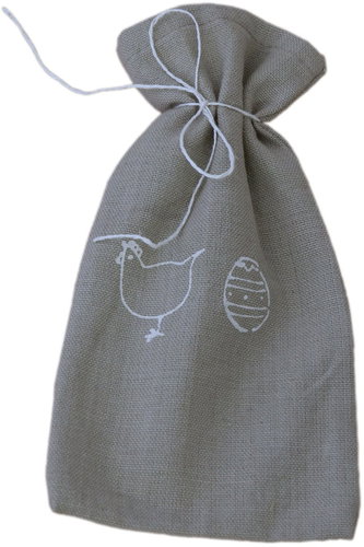 H&D Bag, print Easter, 24x8 cm, grey - Storage Sack - Main image