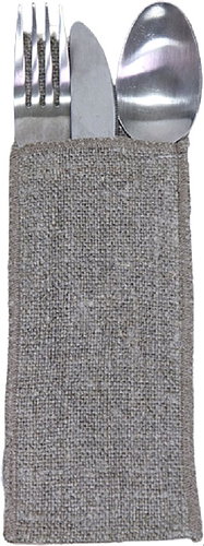 H&D Cutlery case, 8.5x24 cm, linen, beige - Cutlery Case - Main image
