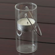 HD Home Design svícen s úchopem sklo 10 x 5 x 5 cm  - Svícen