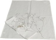 H&D Towel 50x70 cm, linen and cotton, printed, beige - Kitchen Towel