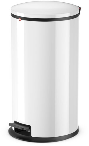 Hailo pedal bin 25L sheet-steel white - Rubbish Bin - Main image