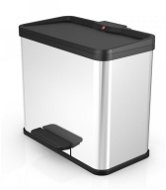 Hailo pedal bin with soft-close lid closing system 17L+9L stainless steel - Rubbish Bin