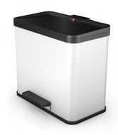 Hailo pedal bin with soft-close closing system 17L+9L sheet-steel white - Rubbish Bin