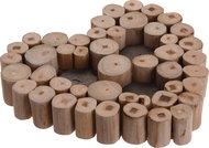 H&L Candle holder Heart for tea lights, wood - Candlestick
