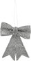 H&L Dekorační mašle 10cm, s třpytem, stříbrná - Vánoční ozdoby