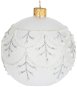 H&L Vánoční ozdoba koule 10cm, bílá s krajkovým motivem, varianta 1 - Vánoční ozdoby