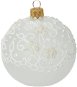 H&L Vánoční ozdoba koule 10cm, bílá s krajkovým motivem, varianta 2 - Vánoční ozdoby