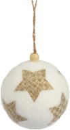 H&L Vánoční ozdoba koule 8cm, bílá slámová hvězda - Karácsonyi díszítés