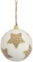H & L Vianočná ozdoba guľa 8 cm, biela slamová hviezda - Vianočné ozdoby