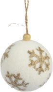 Vianočné ozdoby H & L Vianočná ozdoba guľa 8 cm, biela slamová vločka - Vánoční ozdoby