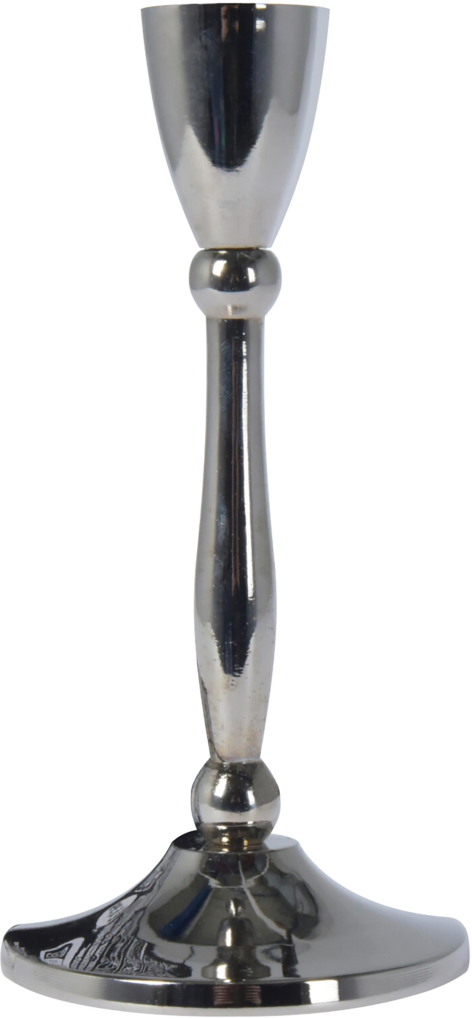 H&L Silver Fém gyertyatartó, 8×17 cm, ezüst