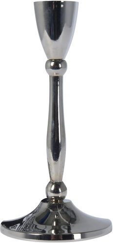 H&L Silver Metal candle holder 8 × 17 cm silver - Candlestick - Main image