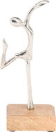 H&L Dancing figure statue on wooden base 21 cm, silver, dancing position A - Decoration