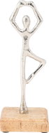 H&L Dancing figure statue on wooden base 21 cm, silver, dancing position B - Decoration