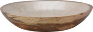 H&L Mango wood bowl with pearl enamel, cream, 30 × 6,8 cm - Decorative Bowl