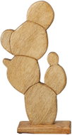 H&L Dřevěný Kaktus opuncie 37 cm, přírodní mangové dřevo - Decoration