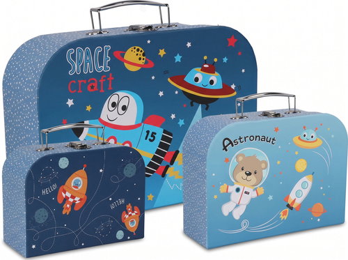 H&L Space craft modrý, sada 3 ks - Children's Briefcase - Main image