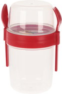 H&L Cestovní pohár se lžičkou a vidličkou, červený - Lunch Box